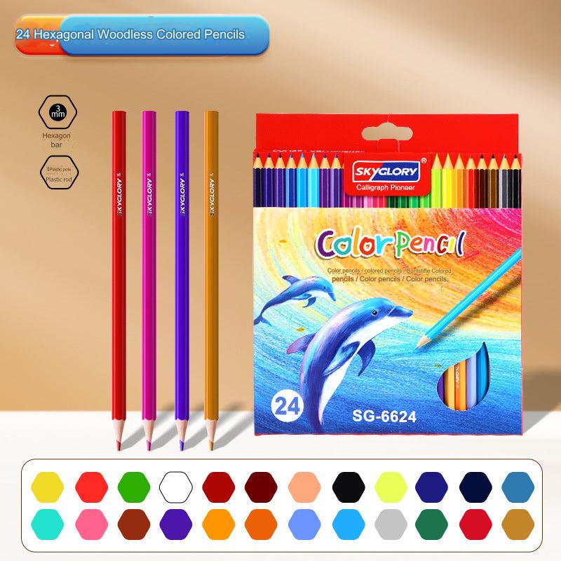 Vibrant 12-Color Oil-Based Colored Pencil Set - Perfect for Kids' Art Projects!