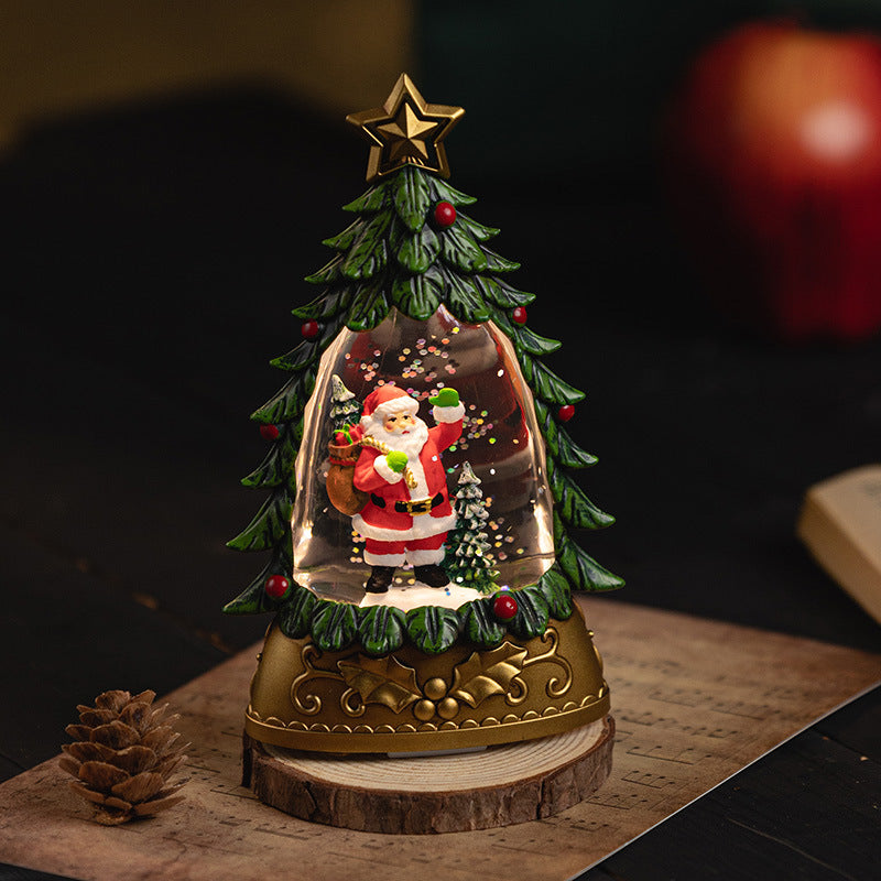 Magical holiday decor snow globe with snow effect