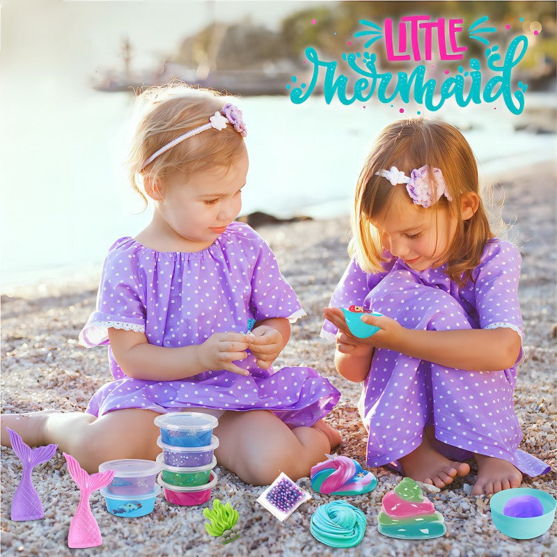 DIY Fluffy Mermaid Slime Kit – Colorful & Fun Craft Activity for Kids