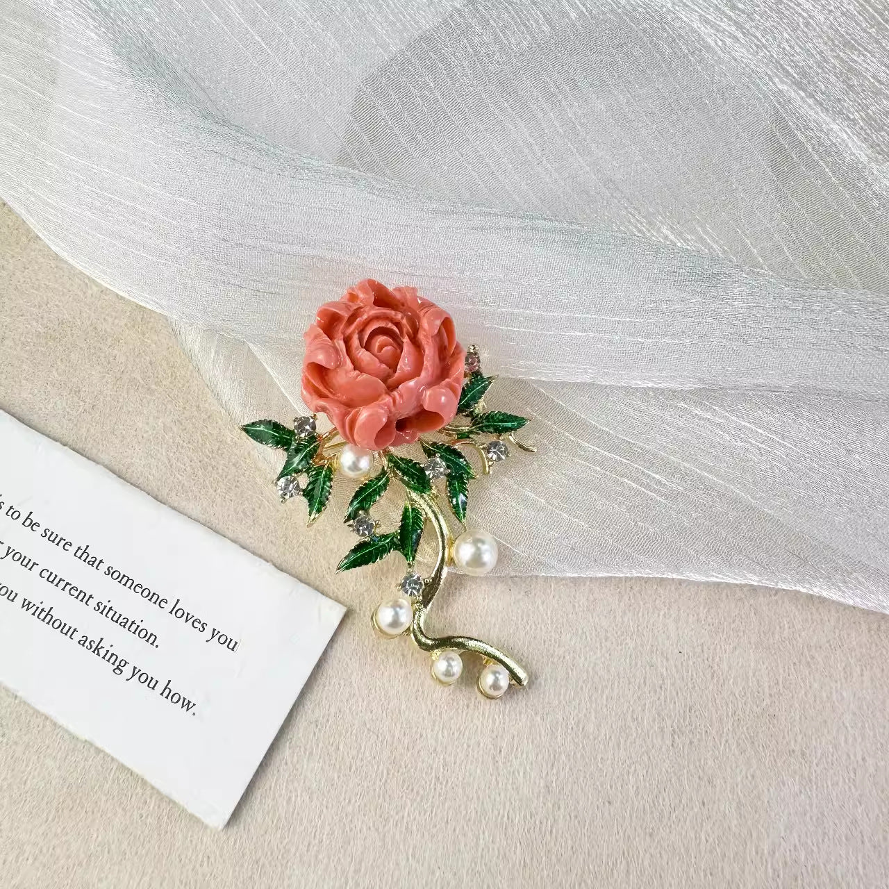 Elegant Peony Flower Brooch image 1