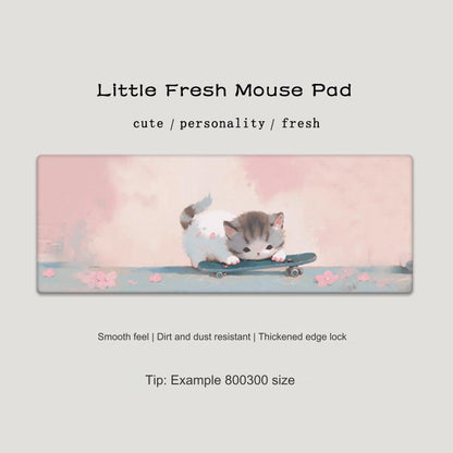 Cute Cat-Themed Non-Slip Gaming Mouse Pad - Large Desk Mat for Office and Home Use