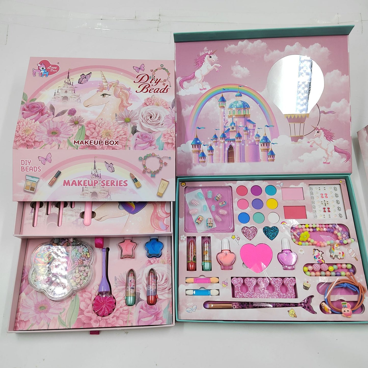 Colorful and creative makeup play kit for young girls