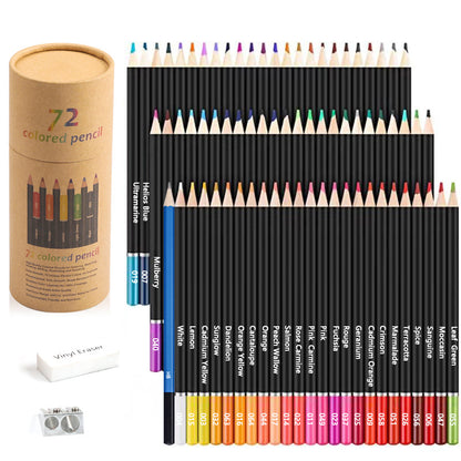 72-Color Professional Art Colored Pencils Set - Premium Oil-Based Drawing Pencils in Convenient Tub