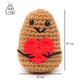 Dark Brown Knit Heart-Shaped Potato (Pack of 1)