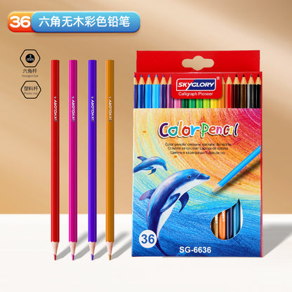 Vibrant 12-Color Oil-Based Colored Pencil Set - Perfect for Kids' Art Projects!