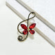 Red Butterfly Crystal Note Brooch
