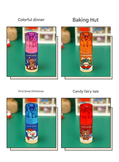 child-friendly art pencils in cylinder packaging