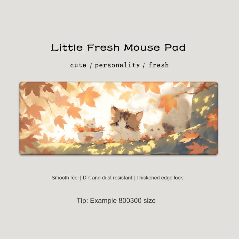 Cute Cat-Themed Non-Slip Gaming Mouse Pad - Large Desk Mat for Office and Home Use