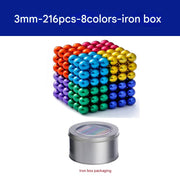 3mm balls, 216 pieces, eight colors, tin box packaging (Pack of 1)