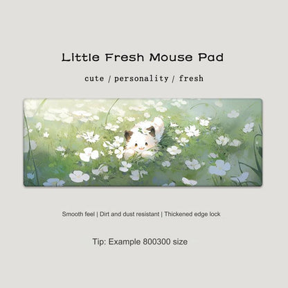 Cute Cat-Themed Non-Slip Gaming Mouse Pad - Large Desk Mat for Office and Home Use