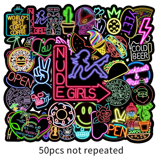 neon graffiti sticker