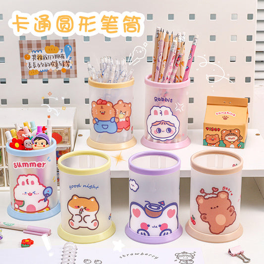 cartoon bear design folding pen holder