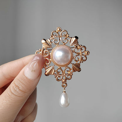 Unique pearl accented brooch - image 5