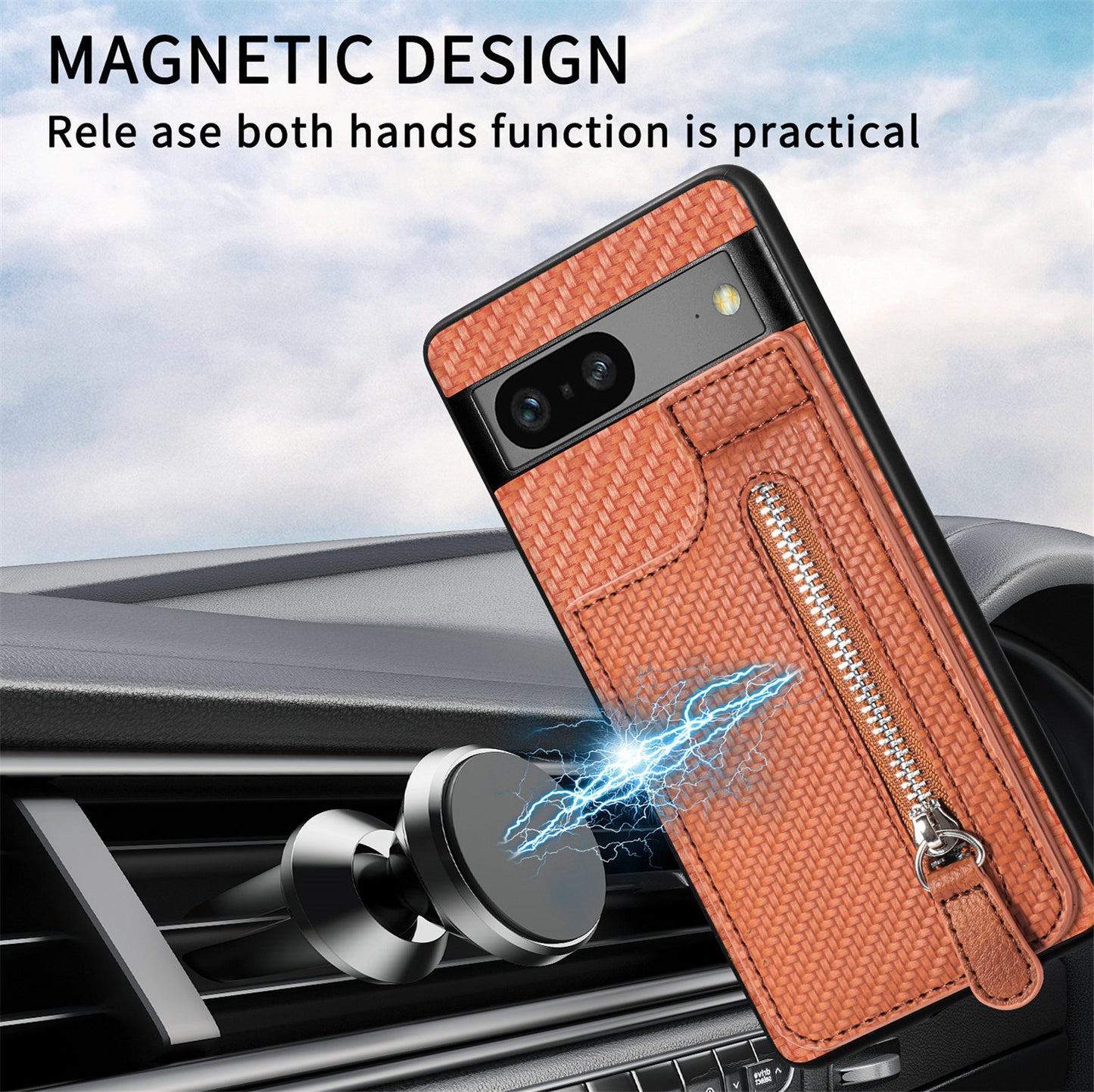 Carbon Fiber Wallet Phone Case with Stand for Google Pixel 8 & 7 Series - Versatile, Protective, and Stylish