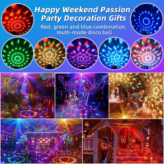 colorful LED disco ball in action