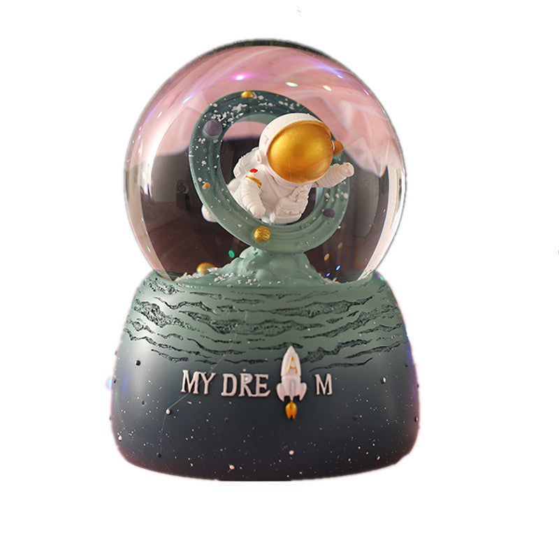 Decorative Astronaut Snow Globe with automatic snow