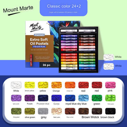 Montmartre 24-Color Ultra Soft Oil Pastels for Kids - Vibrant, Easy to Blend Art Crayons