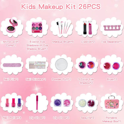 portable unicorn-themed makeup kit