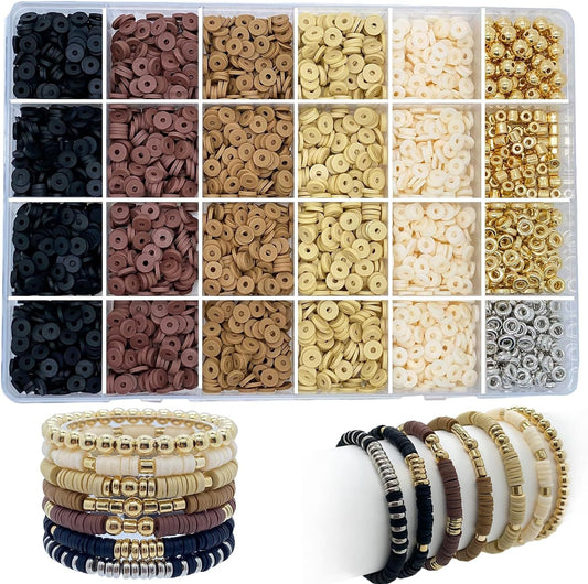 assorted color clay beads for crafting