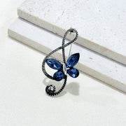 Blue Butterfly Crystal Note Brooch