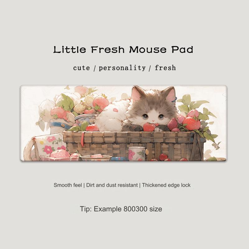 Cute Cat-Themed Non-Slip Gaming Mouse Pad - Large Desk Mat for Office and Home Use