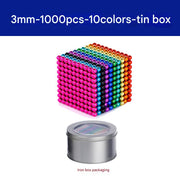 3mm balls, 1000 pieces, ten colors, tin box packaging (Pack of 1)