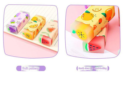 mixed fruit design erasers for arts