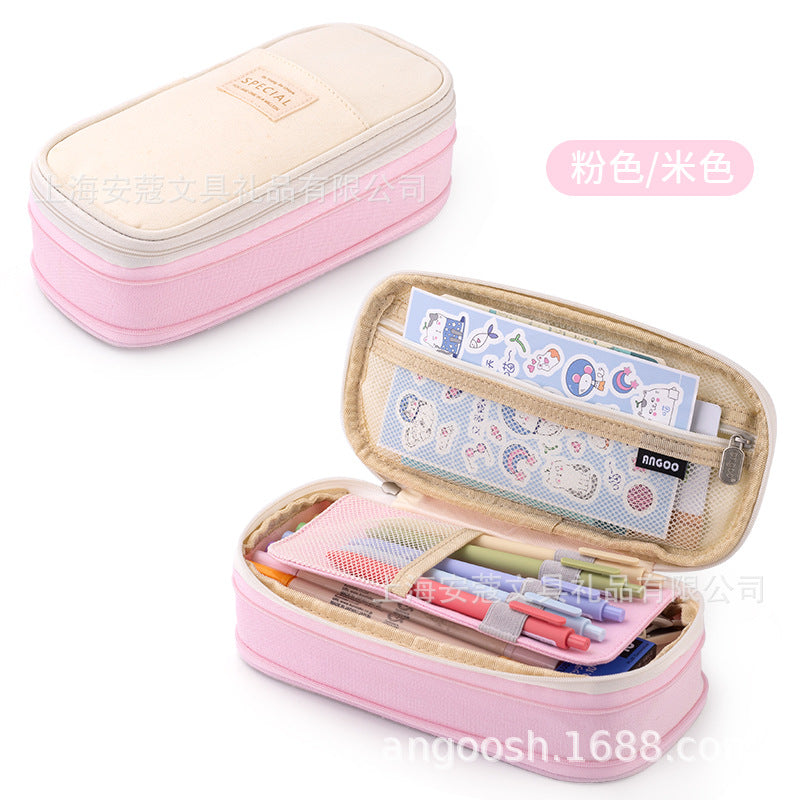 Angoo pencil case purple and beige