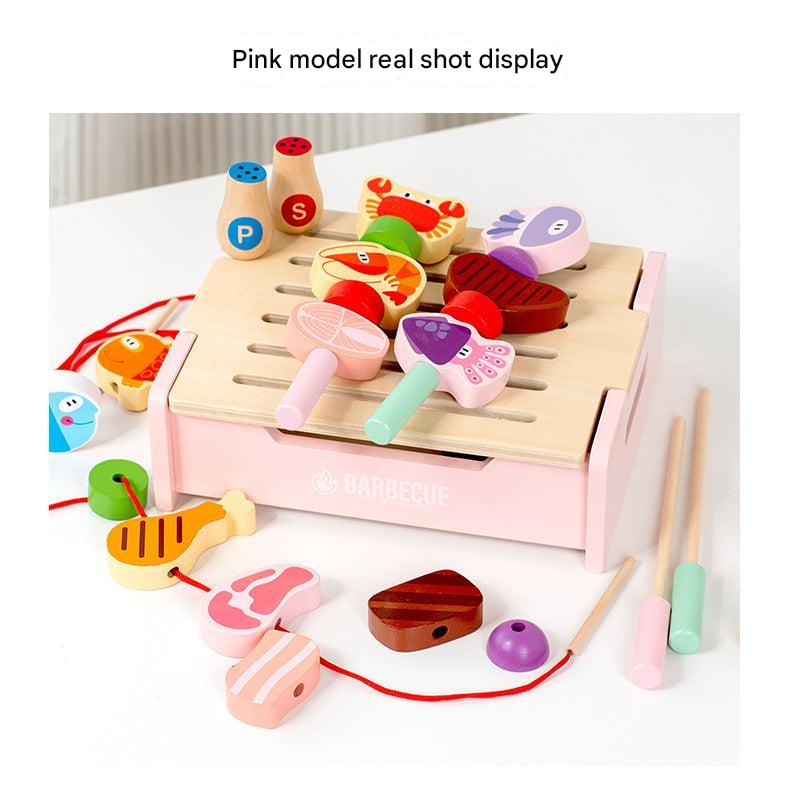 wooden bbq playset vivid colors