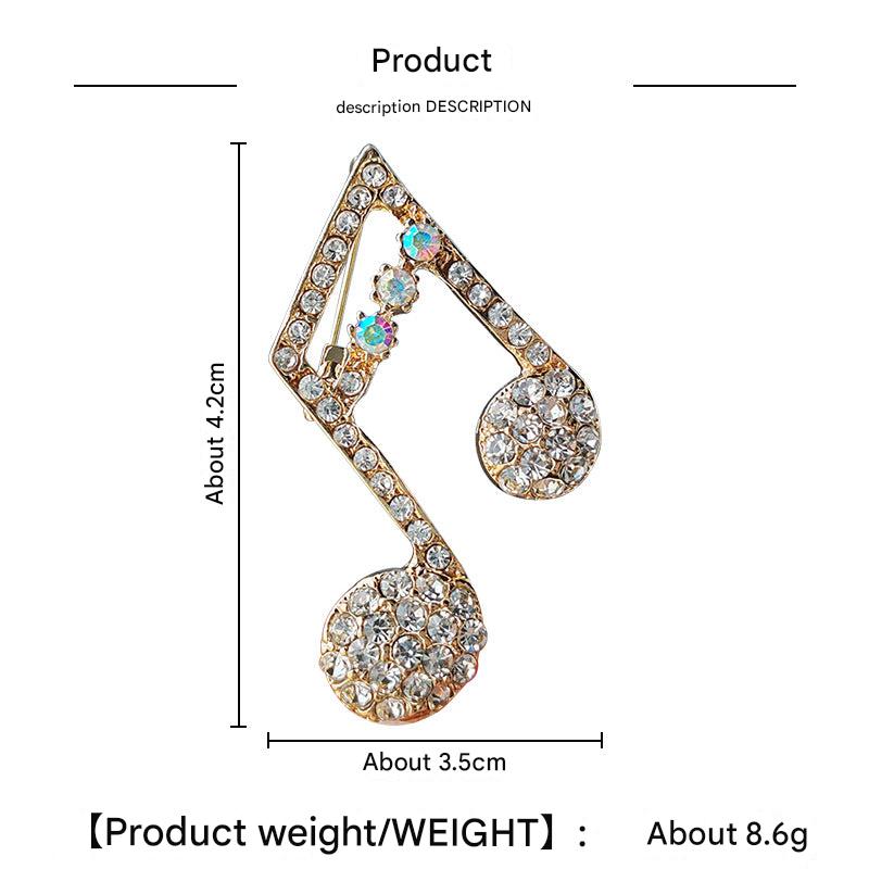 Heart-shaped musical note brooch design