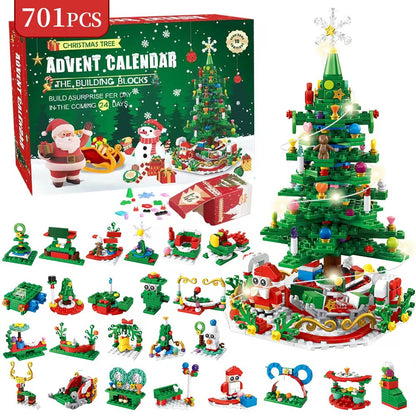 Colorful Christmas building blocks unboxing image