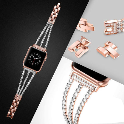 Luxury Rhinestone Metal Apple Watch Band - Stylish and Durable iWatch Bracelet