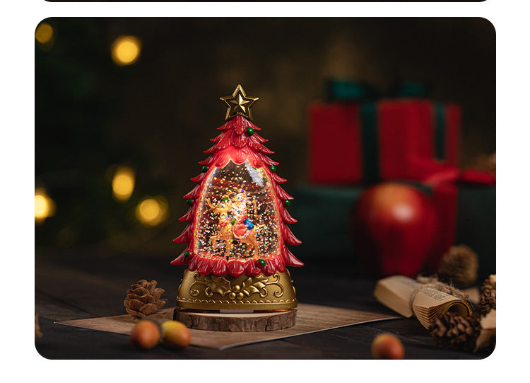 Festive seasonal decor snow globe with Santa and snow