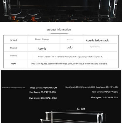 Five-tier acrylic organizer side view