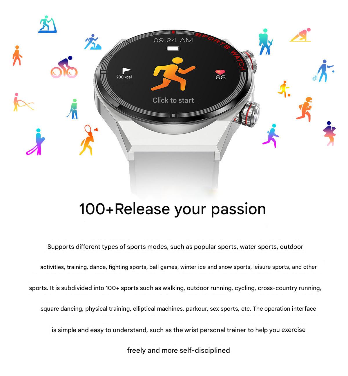 Stylish smartwatch with leather band