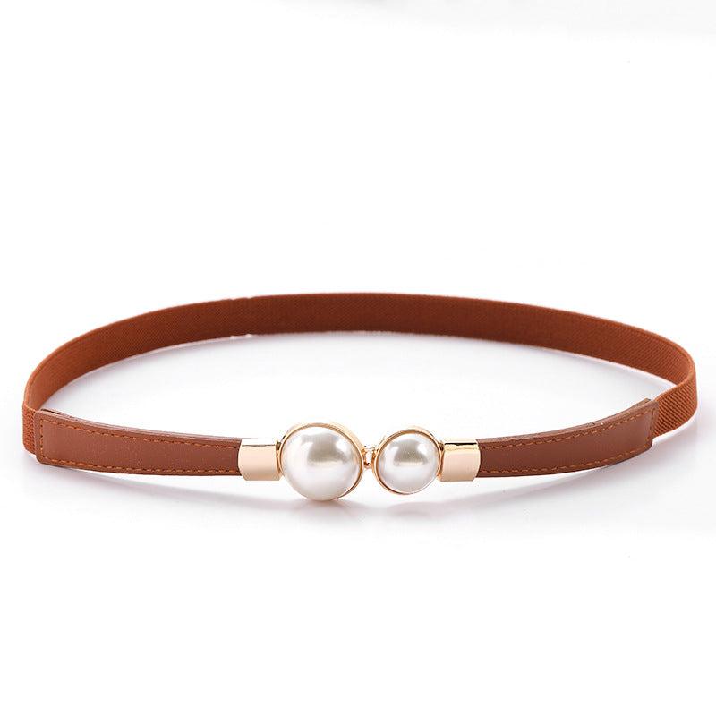 Durable faux leather elastic belt