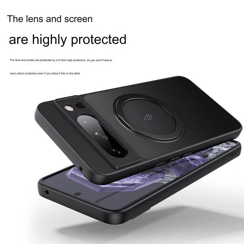 360-Degree Rotating Stand Case for Google Pixel 8/8A/8 Pro - Shockproof, Magnetic, and Fingerprint-Resistant