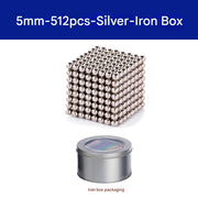 Silver 5mm Balls, 512 pieces + Large Metal Box (Pack of 1)