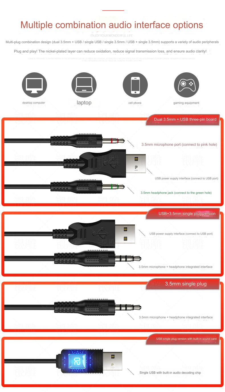 RGB Wired Gaming Headset with 7.1 Surround Sound - Q7 Model