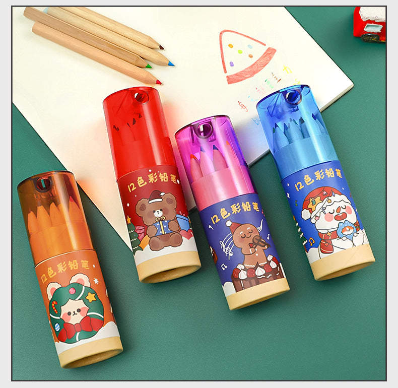 child-friendly art pencils in cylinder packaging