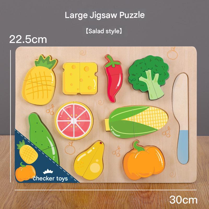 durable wooden fruit cutting puzzle