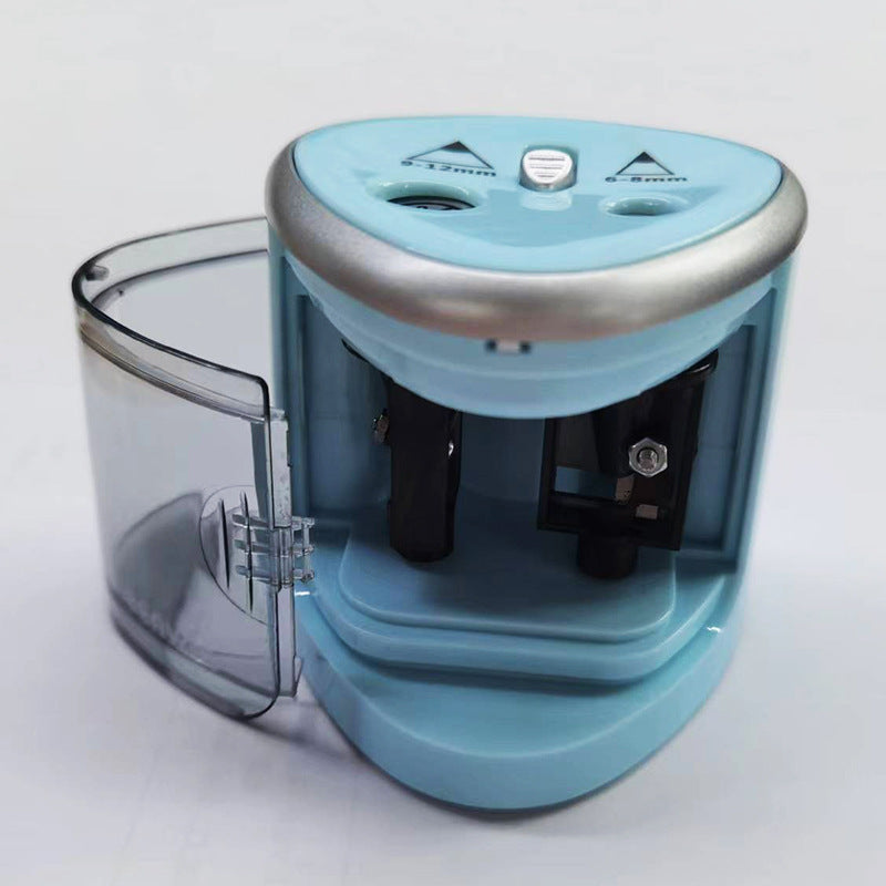 blue electric pencil sharpener side view