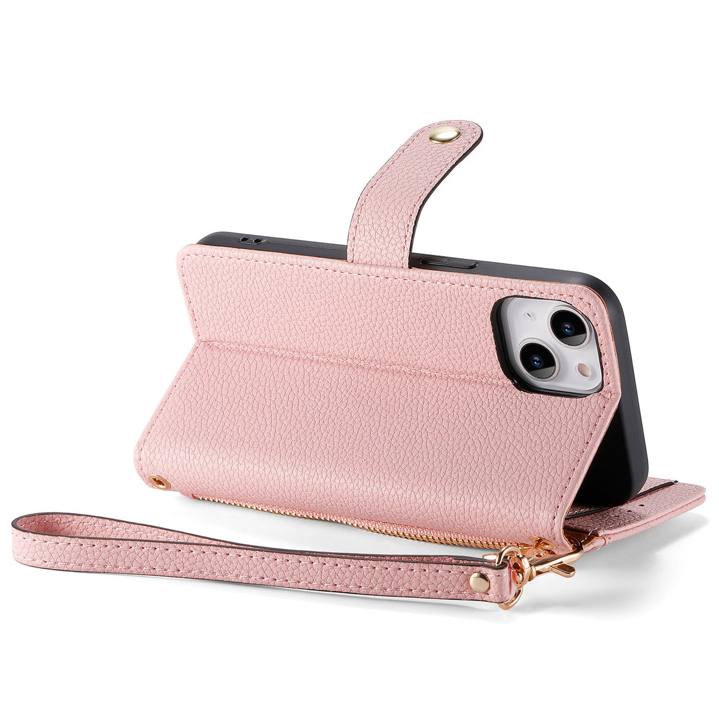 Stylish iPhone 16 Pro Max Heart-Shaped PU Leather Case with RFID Protection & Adjustable Strap