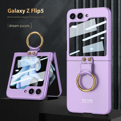 Ultra Slim Samsung Galaxy Z Flip 5 Full-Cover Case with Ring Stand - Stylish and Shockproof