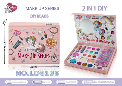 Toy mirror and makeup items in unicorn kids set