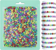 Colorful + Black (940 Alphabet Beads, 30 Heart Beads, 30 Smiley Face Beads) (Pack of 5)