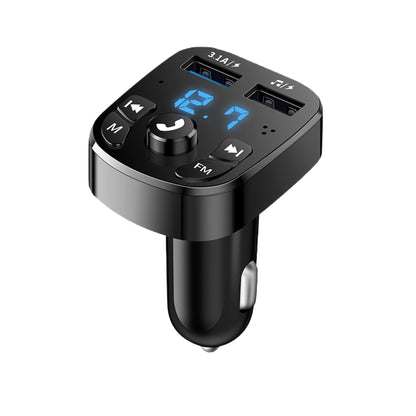 black Bluetooth car charger on white background