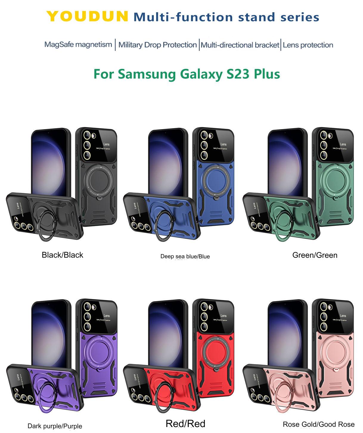 Ultra-Sleek Magnetic Phone Case with Kickstand for Samsung Galaxy S23/S24 - Stylish, Durable and Shockproof