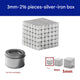 Silver 3mm Cube 216 Pieces + Tin Box (Pack of 1)