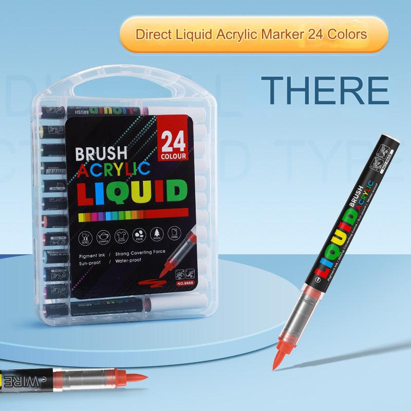 48-Color Liquid Art Markers Set - Premium Acrylic Ink for Artists and Students